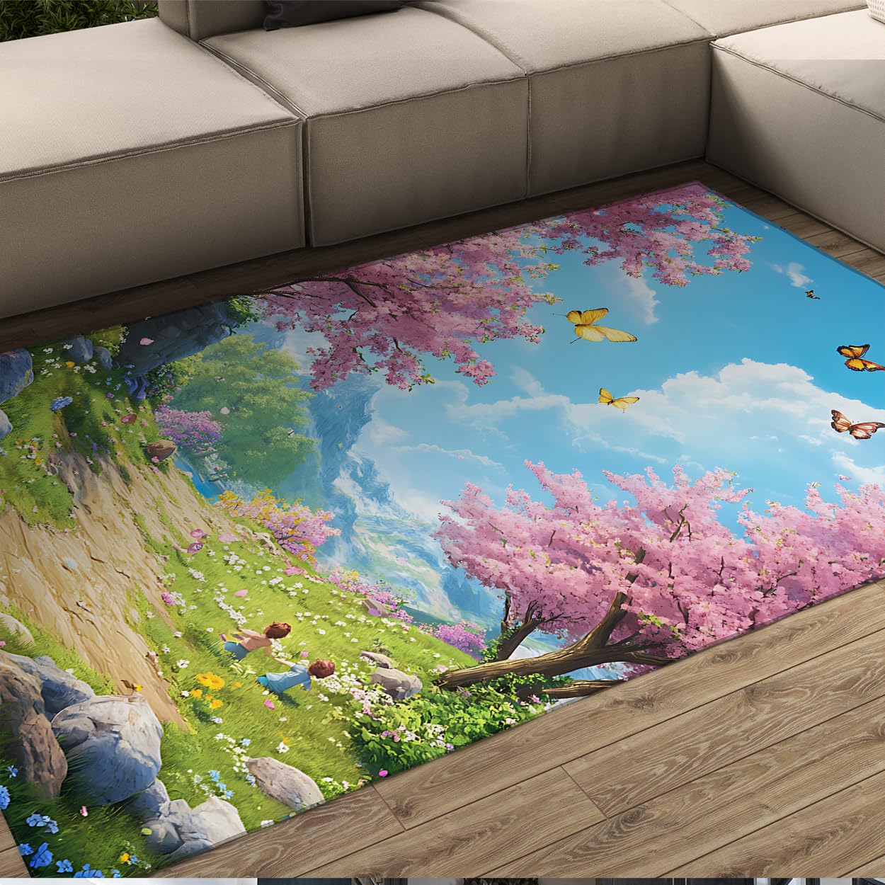 Tapis paysage ciel de printemps pour transformer l'ambiance de votre chambre à coucher