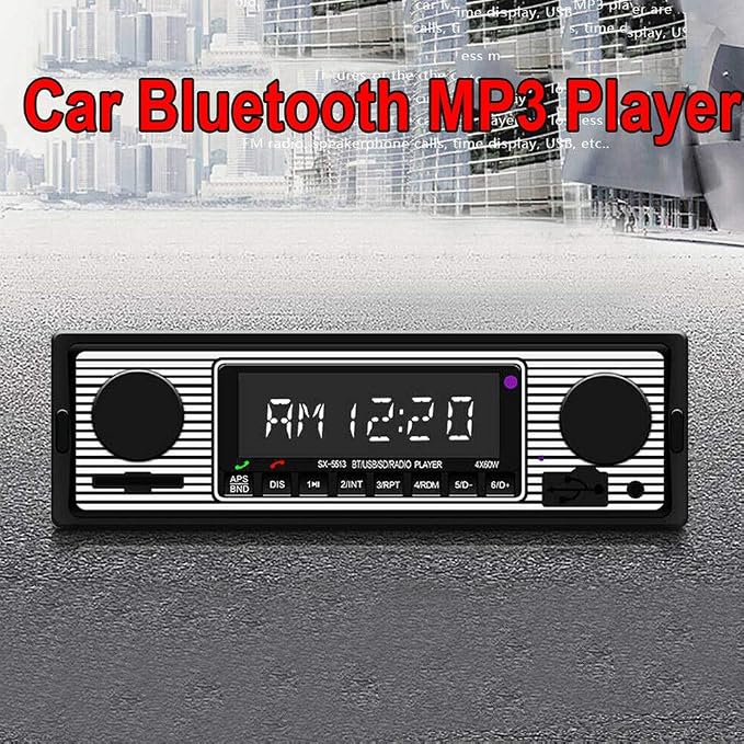 Radio para auto clásico con Bluetooth y FM miniatura 2
