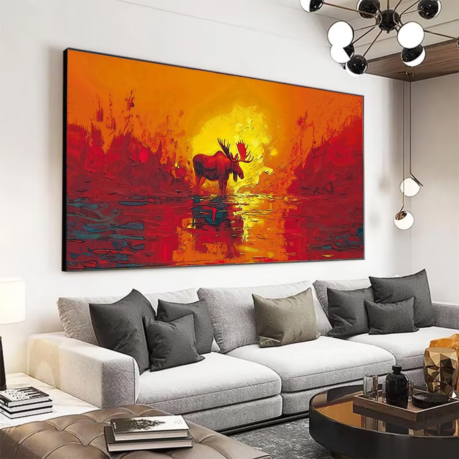 Peinture Numero Adulte Animal Peinture Par NuméRos Grand Format Cerf Loisirs CréAtifs Adultes Enfant DIY NuméRo D'Art Complet Kit DéButants ,Cadeau GarçOns Filles 3+ Ans, Sans Cadre 70x140cm M-260