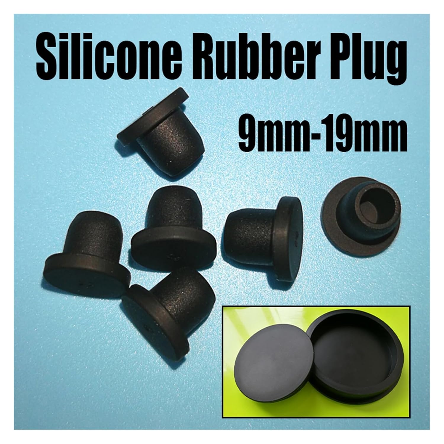 Silicone Rubber Snap-on Grommet Hole Plugs, 1-5PCS 9mm-19mm Silicone Rubber Cap T-Type Hole Plug Cover Rubber Stopper Sealing Plug Snap-on Gasket Seal Stopper(3pcs,12MM (XY 8034) Black)