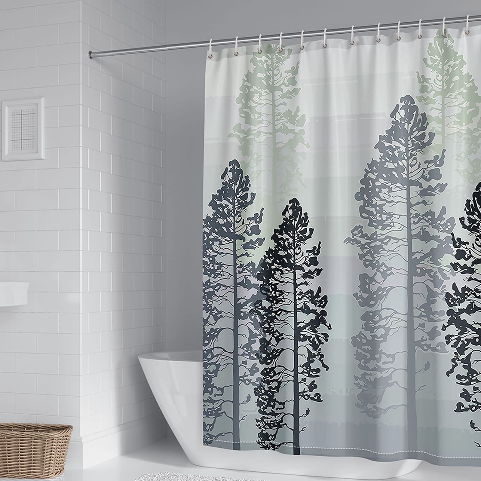Rideau de douche anti moisissure KnSam en polyester imperméable 165x200cm vert