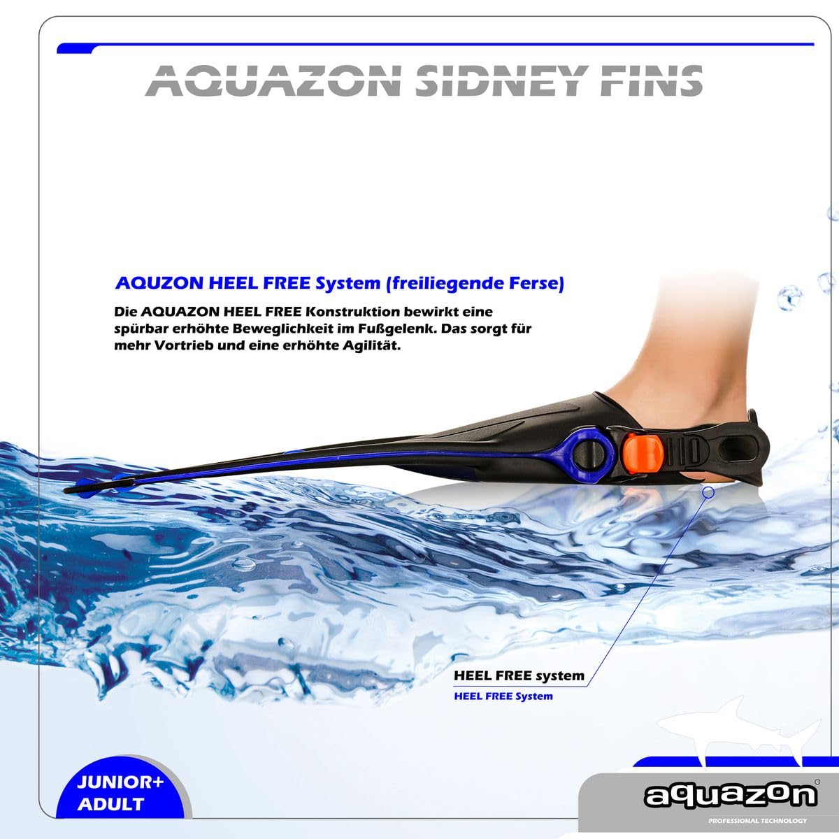 AQUAZON Sidney Verstellbare Flossen für Kinder und Jugendliche