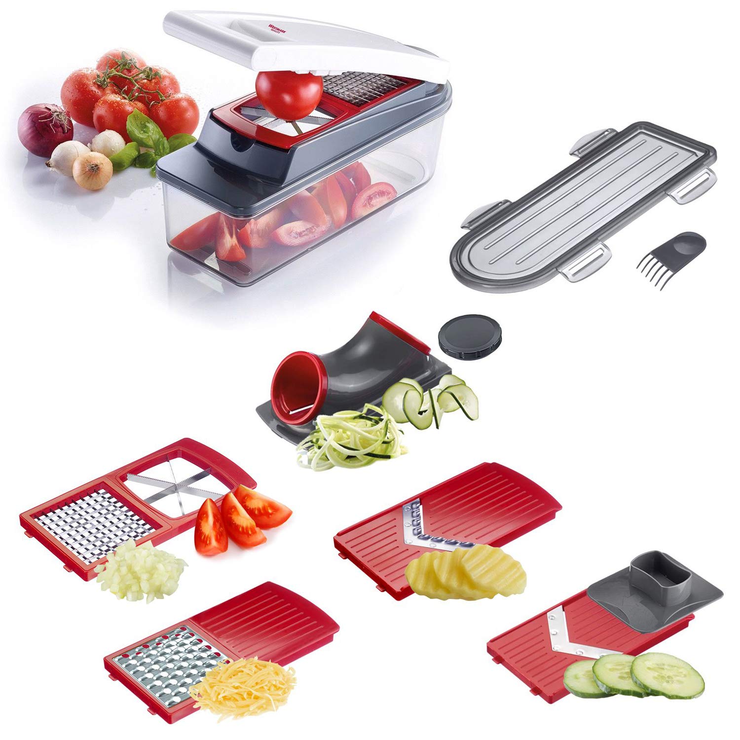 WestmarkMulti-Slicer Dicer Star, 11 piece set, Red/Black