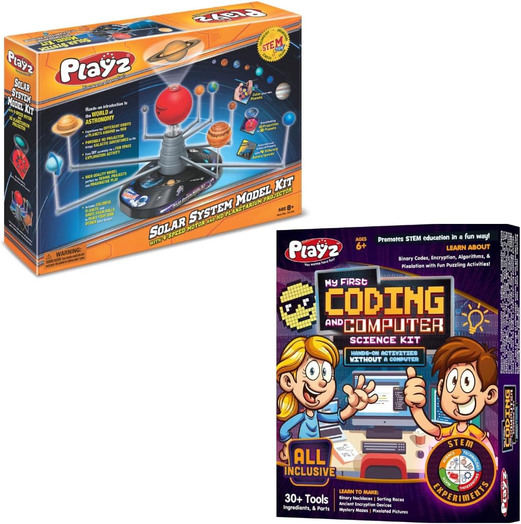 Playz Solar Model Projection kit with Playz Coding kit for Kids