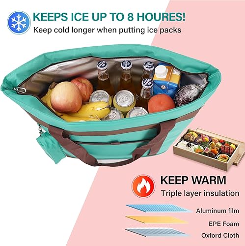 Miniatura 2 de FOROUT Jumbo Insulated Cooler BagInsulated Grocery Bags with Zippered Top Transport Cold Or Hot Food Apply to Delivery Bag