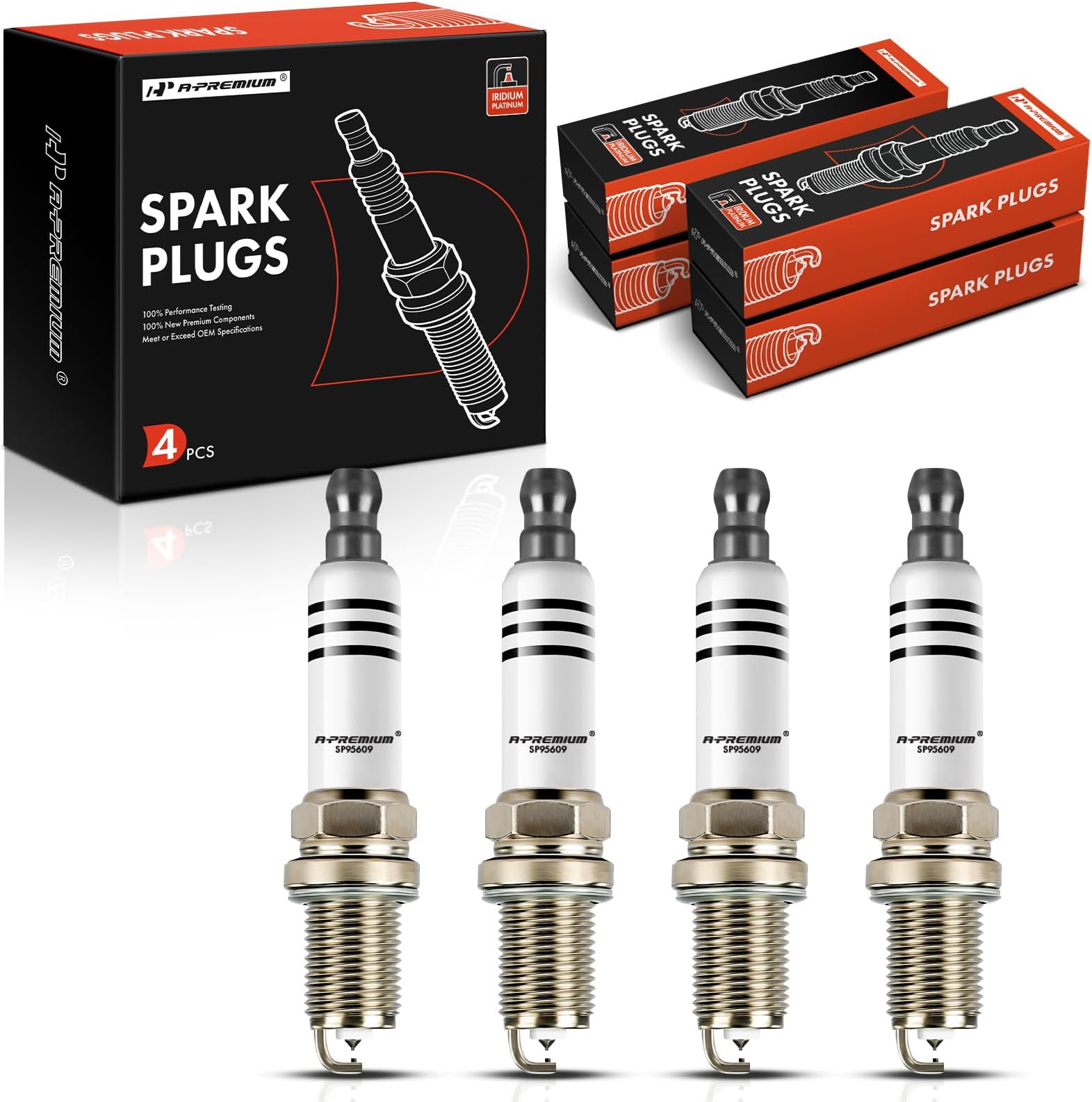 APremium Iridium & Platinum Spark Plugs Compatible with Chevrolet