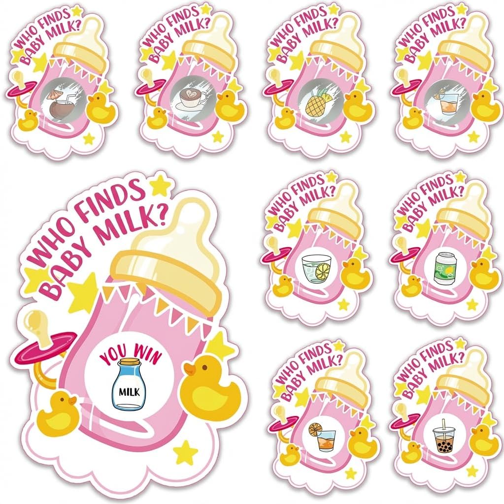 Baby Shower Games - Scratch Off Game - Baby Shower Activity - Fun and Easy to Play - 40 Cards Girls B