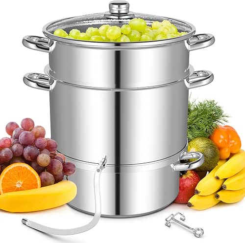 COSTWAY Steam Juicer for Canning, 11 Quart Fruits Vegetables Steamer
