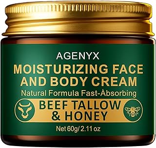 Beef Tallow for Skin Cream with Honey – Natural Moisturizer Face & Body Cream for Women & Men, Grass Fed Tallow and Honey Balm, Anti Aging Beef Tallow for Face & Body Hydration