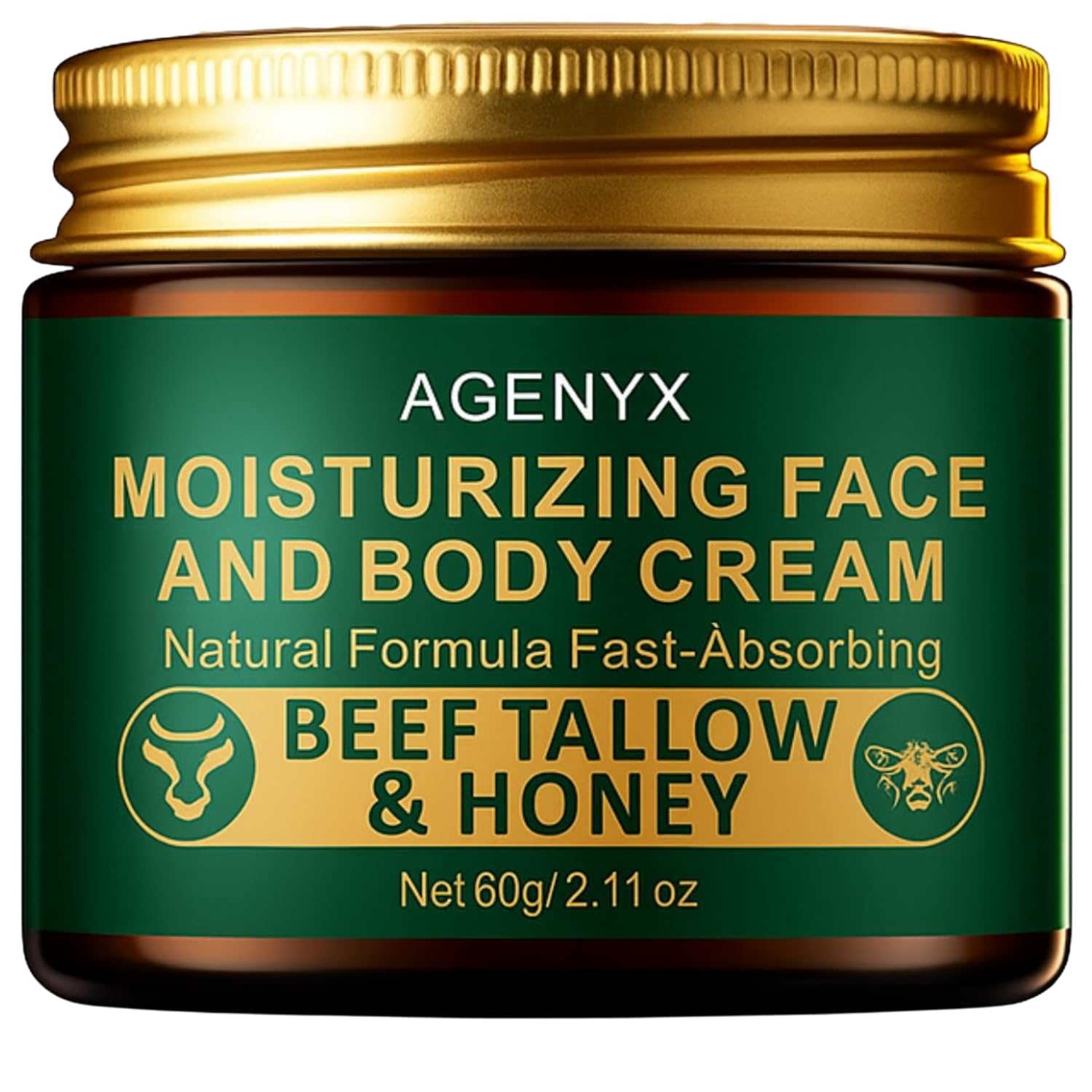 Beef Tallow for Skin Cream with Honey – Natural Moisturizer Face & Body Cream for Women & Men, Grass Fed Tallow and Honey Balm, Anti Aging Beef Tallow for Face & Body Hydration