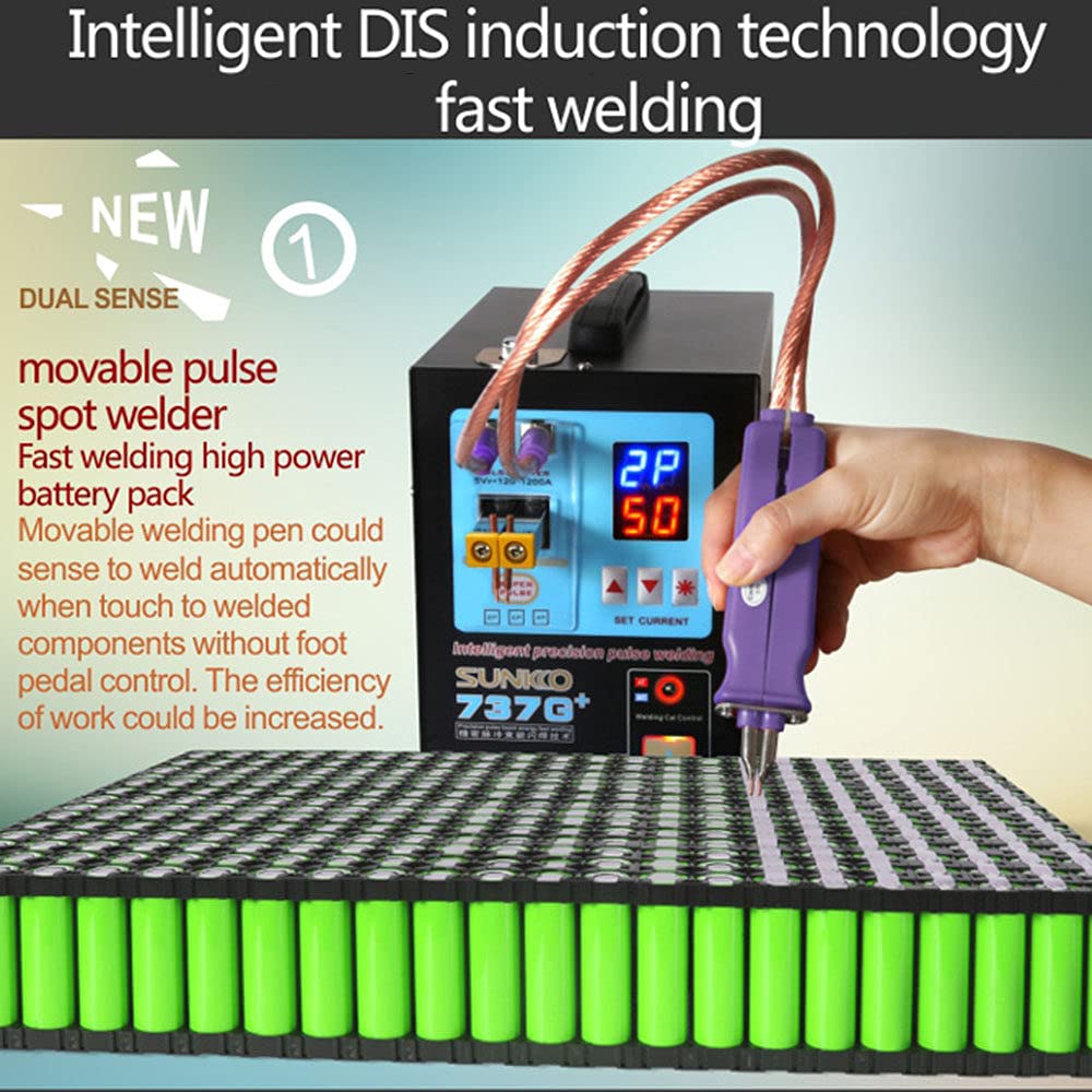 737G + Saldatrice a punti per saldatrice a batteria di precisione intelligente Saldatrice a punti DIS a induzione portatile a doppia funzione per batterie 18650 confezioni Attrezzatura per saldatura