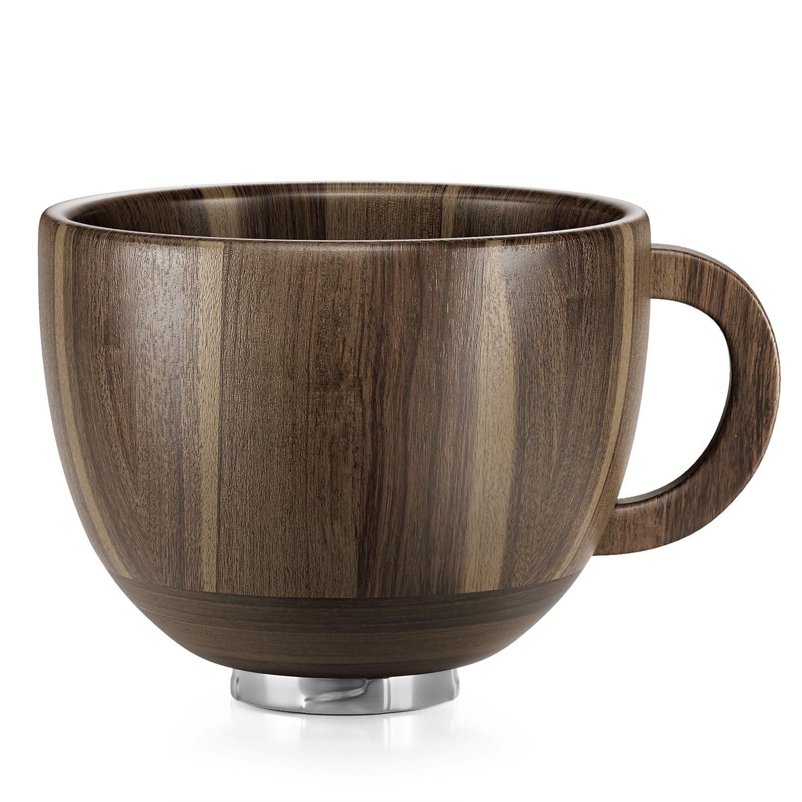 Photo 1 of SpaceAid Wooden Bowl with Handle, Kitchen Space Aid Acacia Wood Mixing Bowls Holder for Stand Mixer, Compatible with 4.5 & 5 QT Tilt-Head Models Kitchen, Light Wood