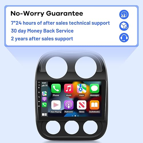 Miniatura 7 de 2G+32G Radio de coche para Jeep Compass Patriot 2010-2016, 10.1 pulgadas Android 11 pantalla táctil estéreo, CarplayAndroid AutoMirror