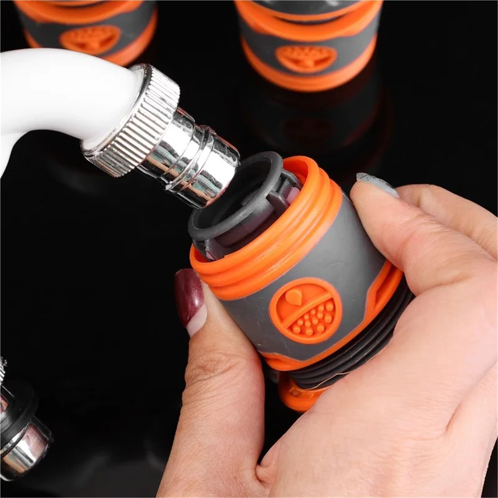 Adaptador Manguera Grifo Conector rápido de Manguera jardín | Conectores de tubería de agua de junta de conexión de extensor de grifo Accesorios de riego(6-point,12PCS)