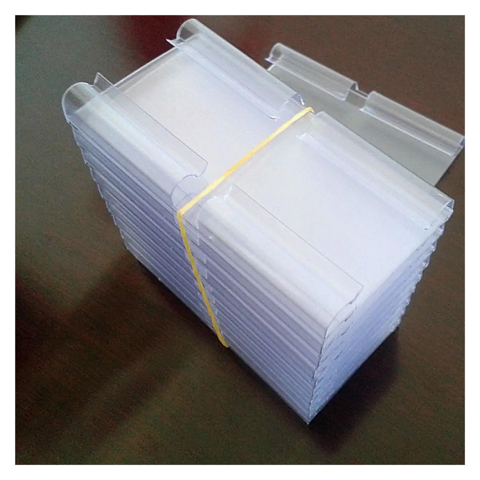 Lot de 100 étiquettes de prix en plastique pour paniers à double ligne - Multifonctions - Transparentes (70 x 42 mm)