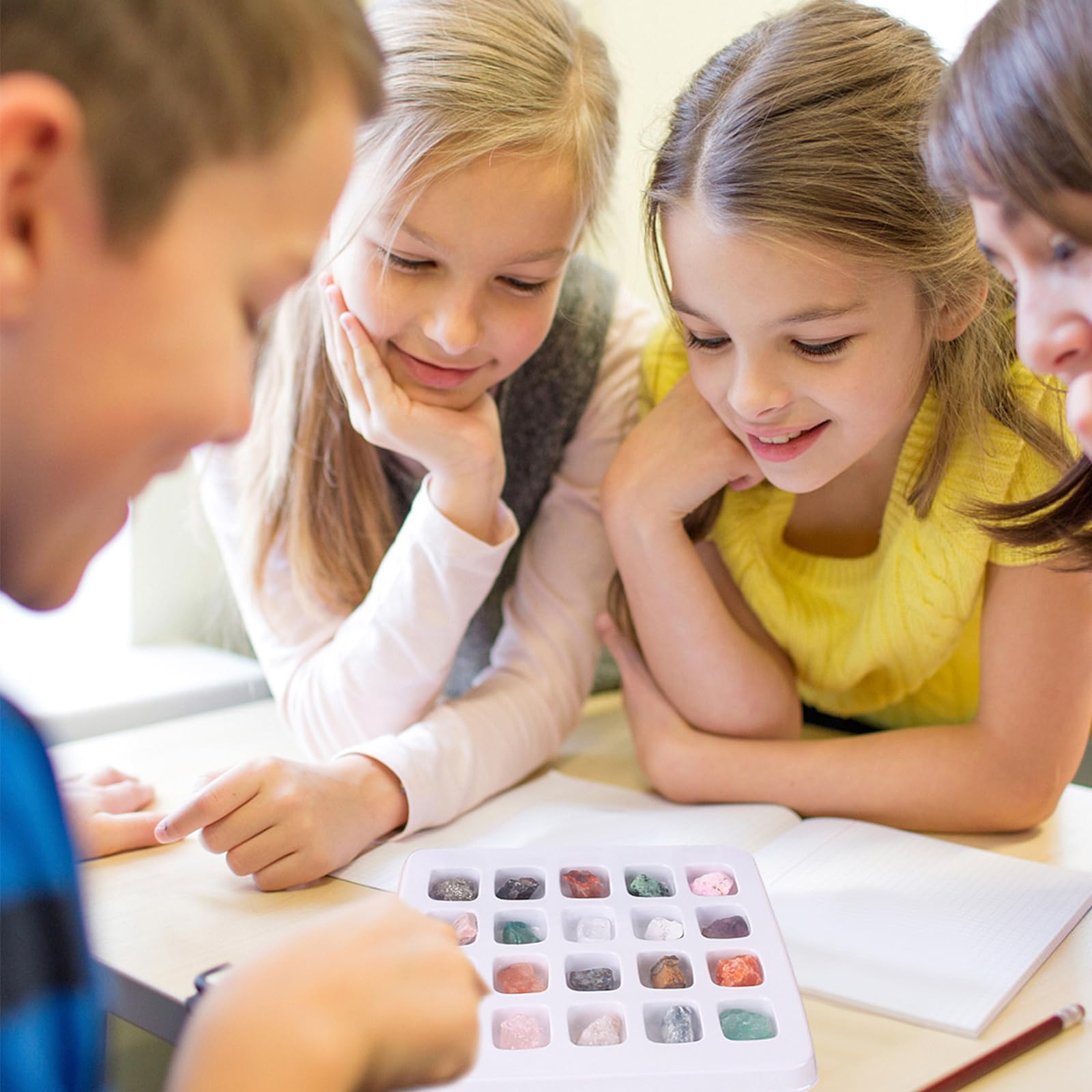 20 Pezzi/Set Set di Cristalli Curativi Pietre Preziose Minerali Naturali Campioni di Minerali per L' educazione Alla Geologia Delle Rocce per Collezionisti Insegnanti