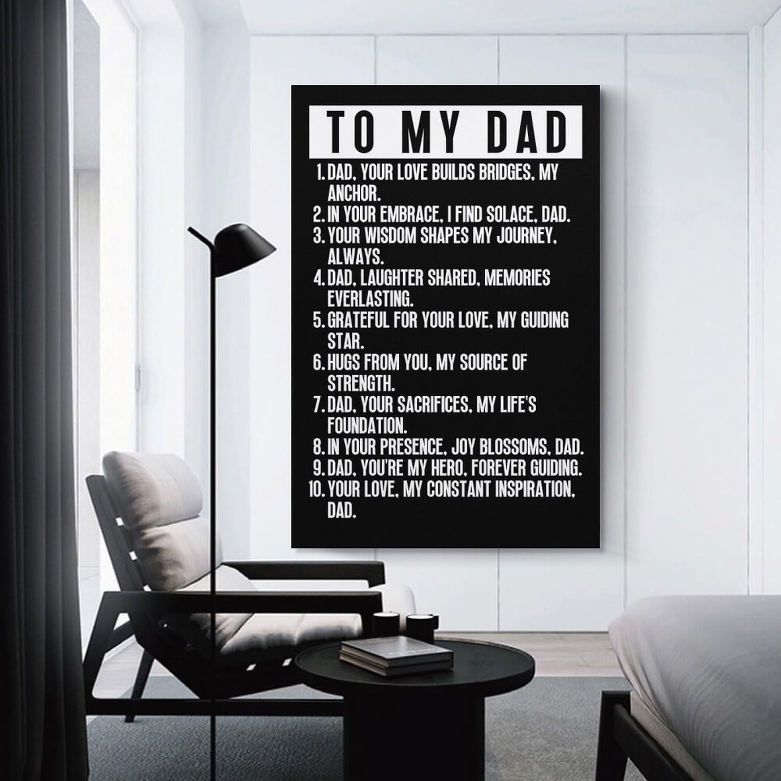 Junmoney Unframe-Style-9 To My Dad(4) Hanging Wall Art, 24X36inch(60X90cm), For Gallery Wall Decor And Room Displays, Home Wall Art For Statement Displays