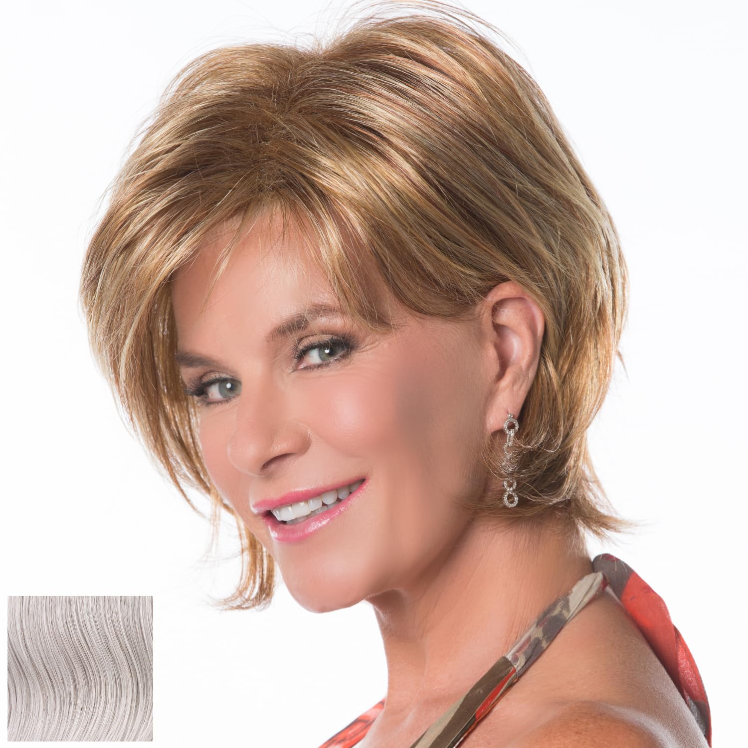 Toni Brattin Flirtatious Wig - Chin-Length Chic Styling with a Casual Bang & Layered Back - Heat-Friendly Fiber Looks & Feels Like Natural Hair - Adjustable & C