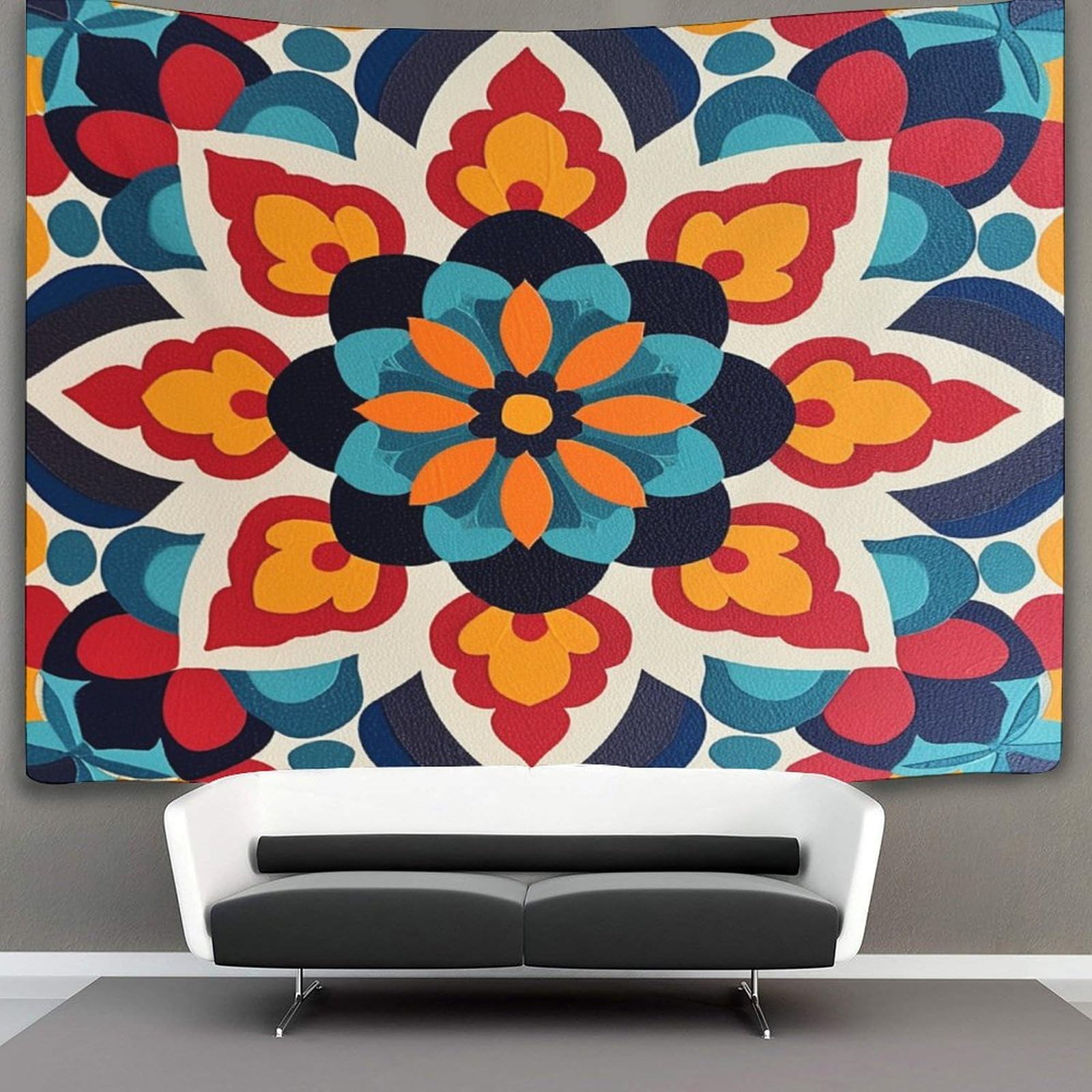 kaiyun Mandala Tapestry Wall Hanging Datura Flowers Wall Art for Living Room Bedroom Dorm 70cmx100cm