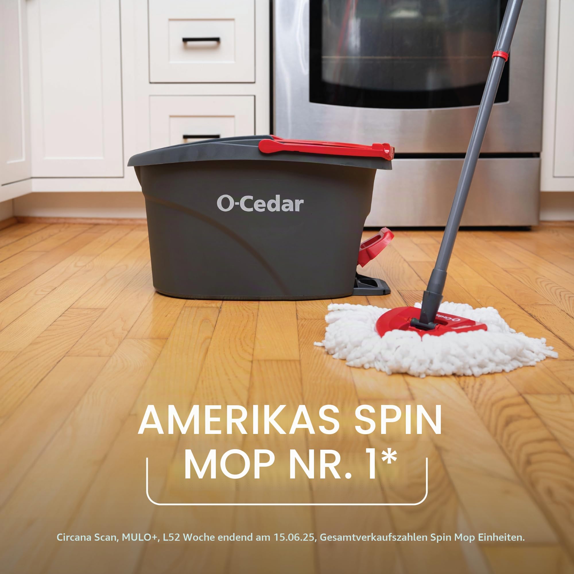 O-Cedar Mop und Eimer Frustfreie Verpackung Microfiber Floor Cleaning System Spin Mop and Bucket with 4 Extra Refills