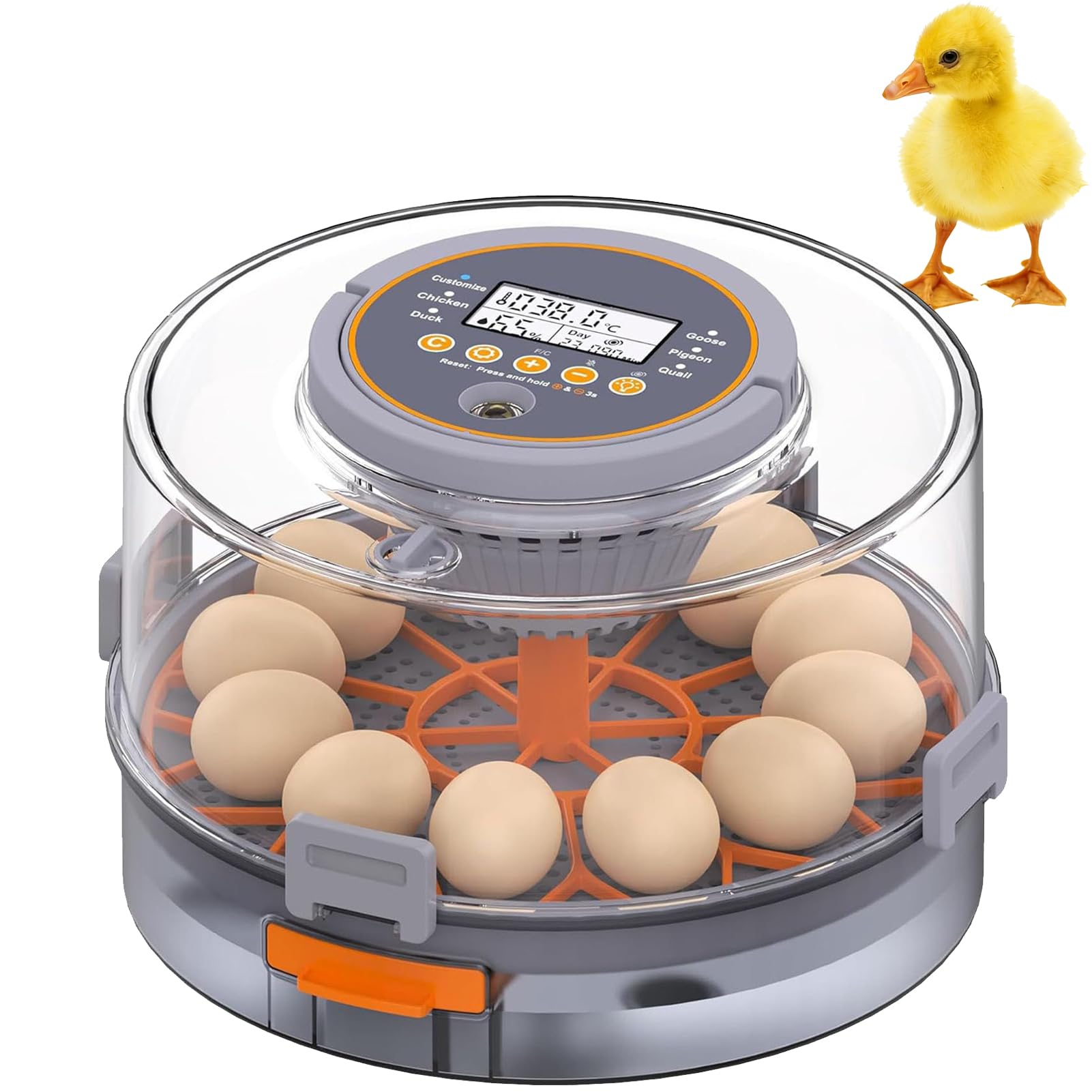 Incubadora de huevos, sistema de eclosión automático con giro de huevos y control de humedad, tanque de agua de gran capacidad para aves de corral y huevos de codorniz