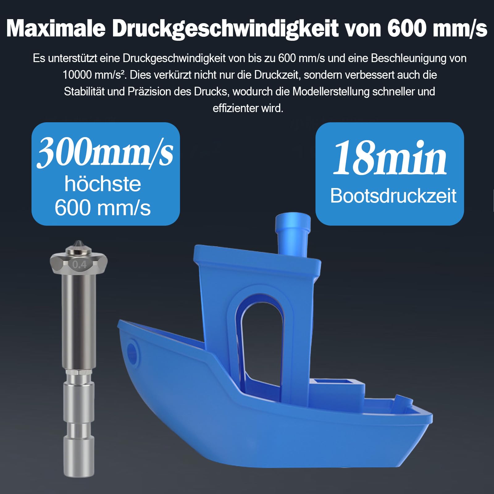 Dysza do drukarki 3D, 2 sztuki dysz 0,4 mm do rury szyjnej do Kobra 3 Max, zintegrowana dysza do szybkiej wymiany ze stali hartowanej, dysza natryskowa do Anycubic Kobra 3 Max Combo (2 dysze