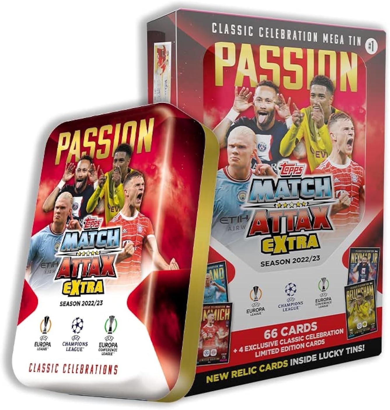 Topps Match Attax Extra 22/23 - UEFA Champions League Football Cards (Mega Tin - Passion)
