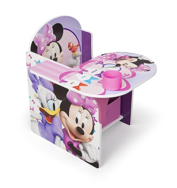Delta Children Chair Desk with Storage Bin, Disney Minnie Mouse & Deluxe Toy Box, Disney Minnie Mouse