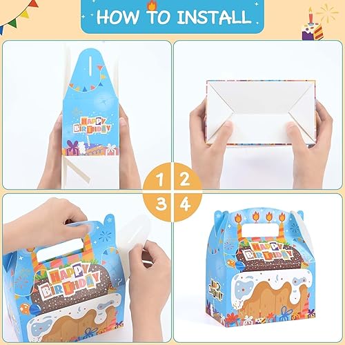 Miniatura 60 de WERNNSAI Paquete de 12 cajas de fiesta de dinosaurios, decoraciones de cumpleaños de dinosaurios, cajas de recuerdo de fiesta de dinosaurios