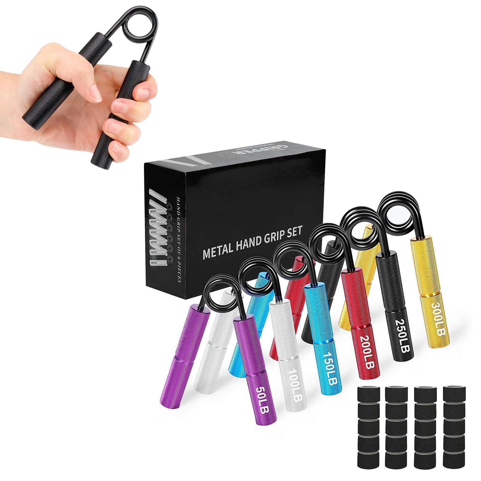 Allenatore Avambraccio E Presa - 5 Livelli Regolabili, Per Bodybuilding, Arrampicata, Fitness, Materiale ABS - Foto 9