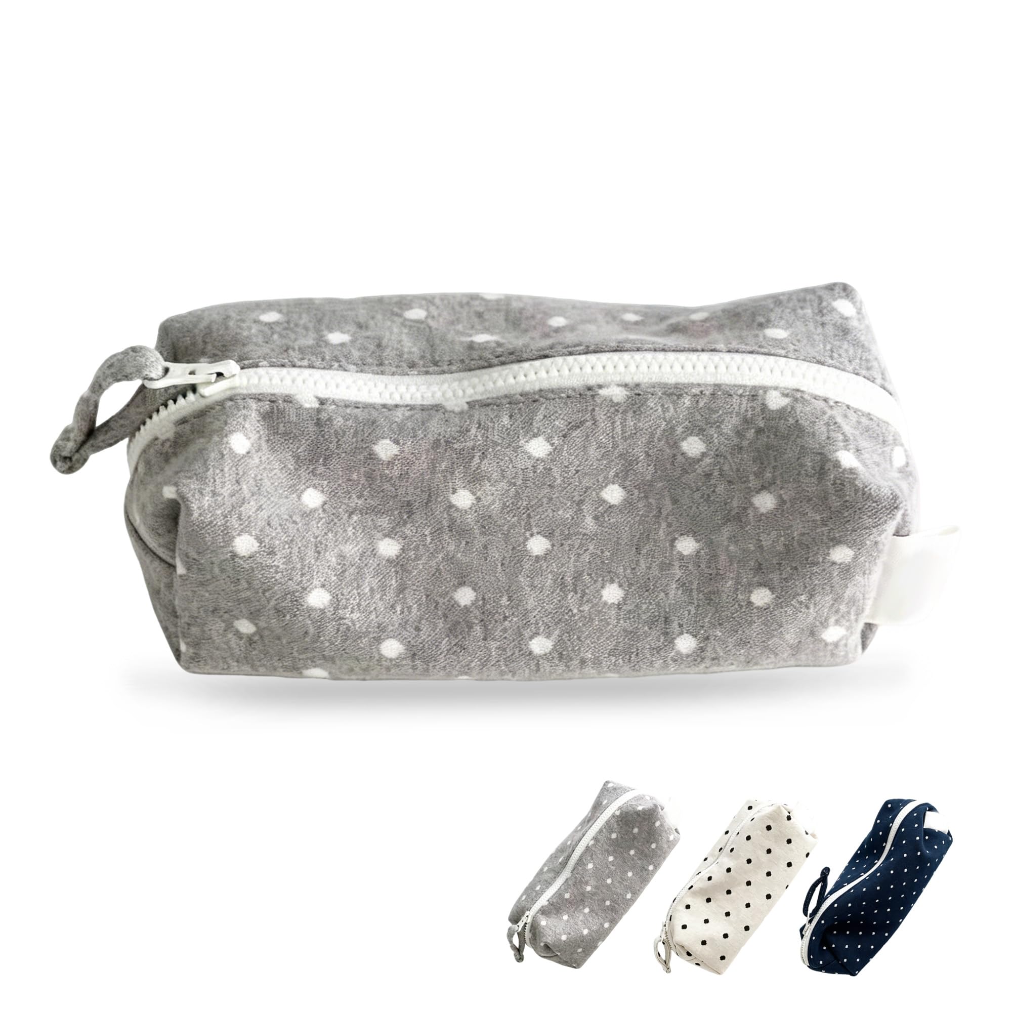 Y2K Polka Dot Pencil Case Cute Kawaii Large Capacity Pencil Case (Gray)