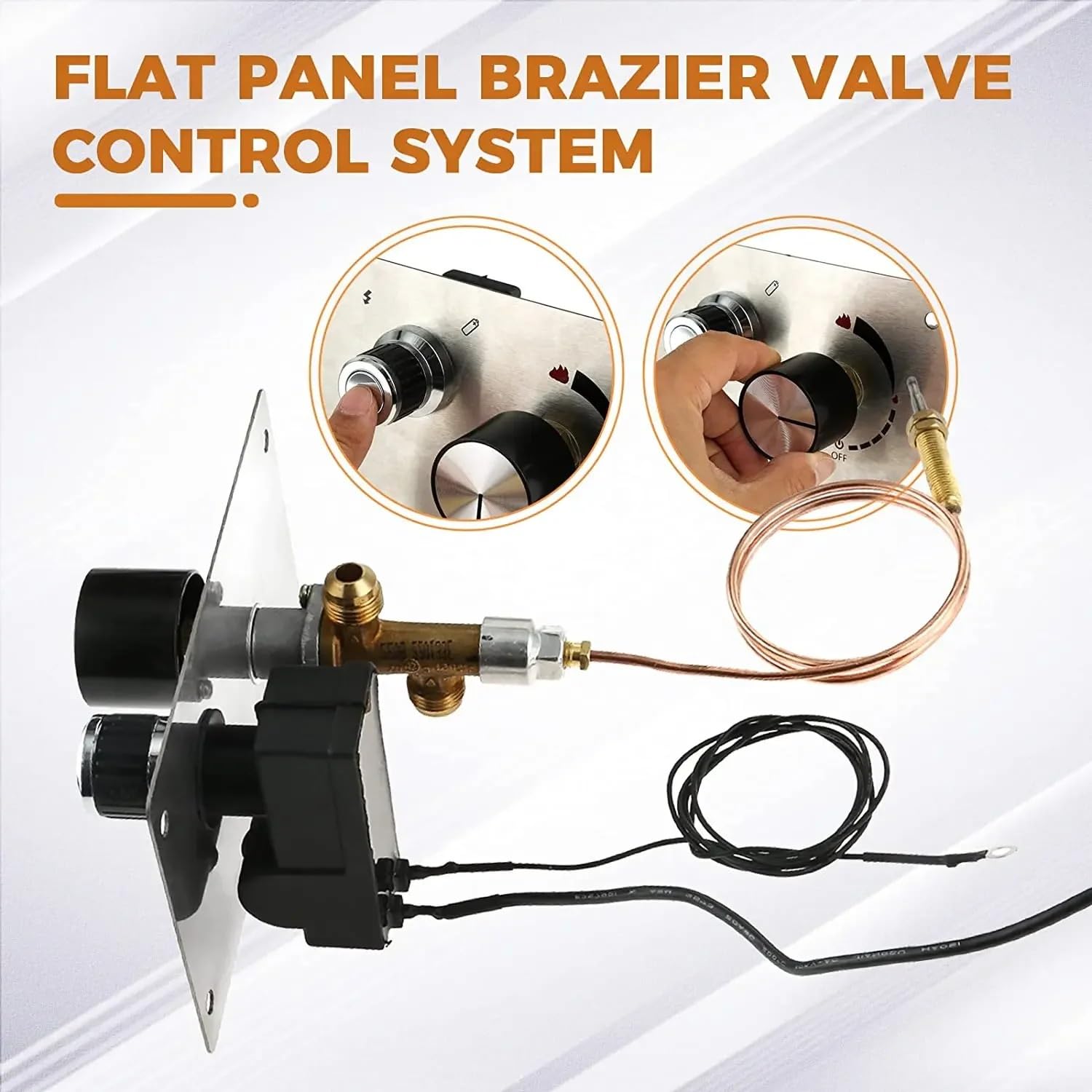 Sistema de Control brasero Panel plano, placa frontal acero inoxidable para fogón, quemador seguro Gas, calentador cinta encendido por chispa, 1 Juego
