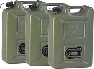hünersdorff Juego de 3 bidones de Gasolina de 20 litros, Color Verde Oliva, 20 L, aprobación por la Onu, diésel y Gasolina