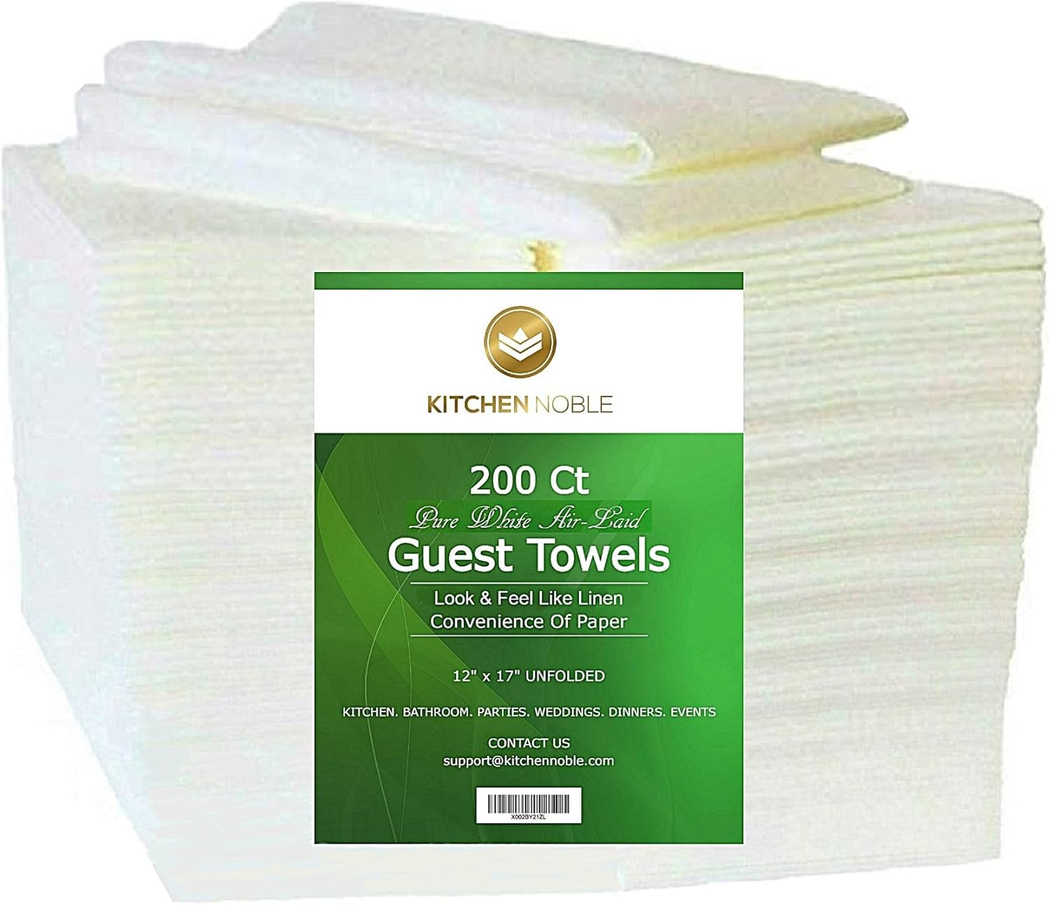 Linen Feel Disposable Guest Hand Towels - Luxury Single Use Dinner Napkins - Dual Purpose, Soft, Absorbent & Lint Free - Ideal For Bathroom, Kitchen, Dining Table, Parties, Weddings & Events (200 Ct)