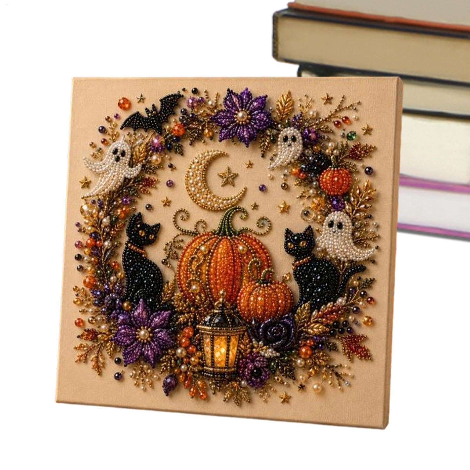 Halloween Ghost Pearl Art DIY Kit - Spooky Ghost Festive Halloween Wall Art