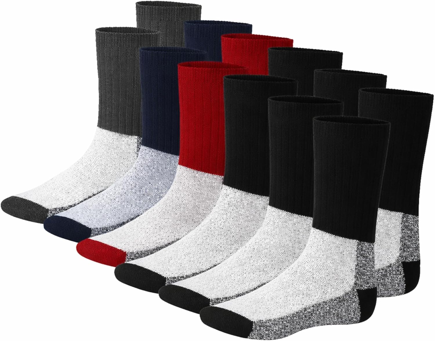 Diamond Star 6 Pairs Merino Wool Socks for Men, Thermal, Moisture-Wicking, Breathable Winter Socks (2 Black, 2 Navy, 2 Grey)