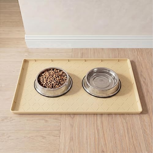 MateeyLife Silicone Waterproof Mat for Dog & Cat Food Mat 19"X12"