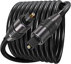Optical Audio Cable 15 Feet Long, Toslink S/PDIF Standard Fiber Optic Cord Gold-Plated Connector Replacement for Digital TV to Soundbar (Bose, Samsung, Assistrust, VIZIO etc.) and More