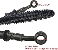 Vista 2 de PRO BAT Manguera de línea de freno hidráulico trenzada para scooter chino GY6, ATV, Dirt Bike, Go Kart 10mm extremos Banjo, Negro