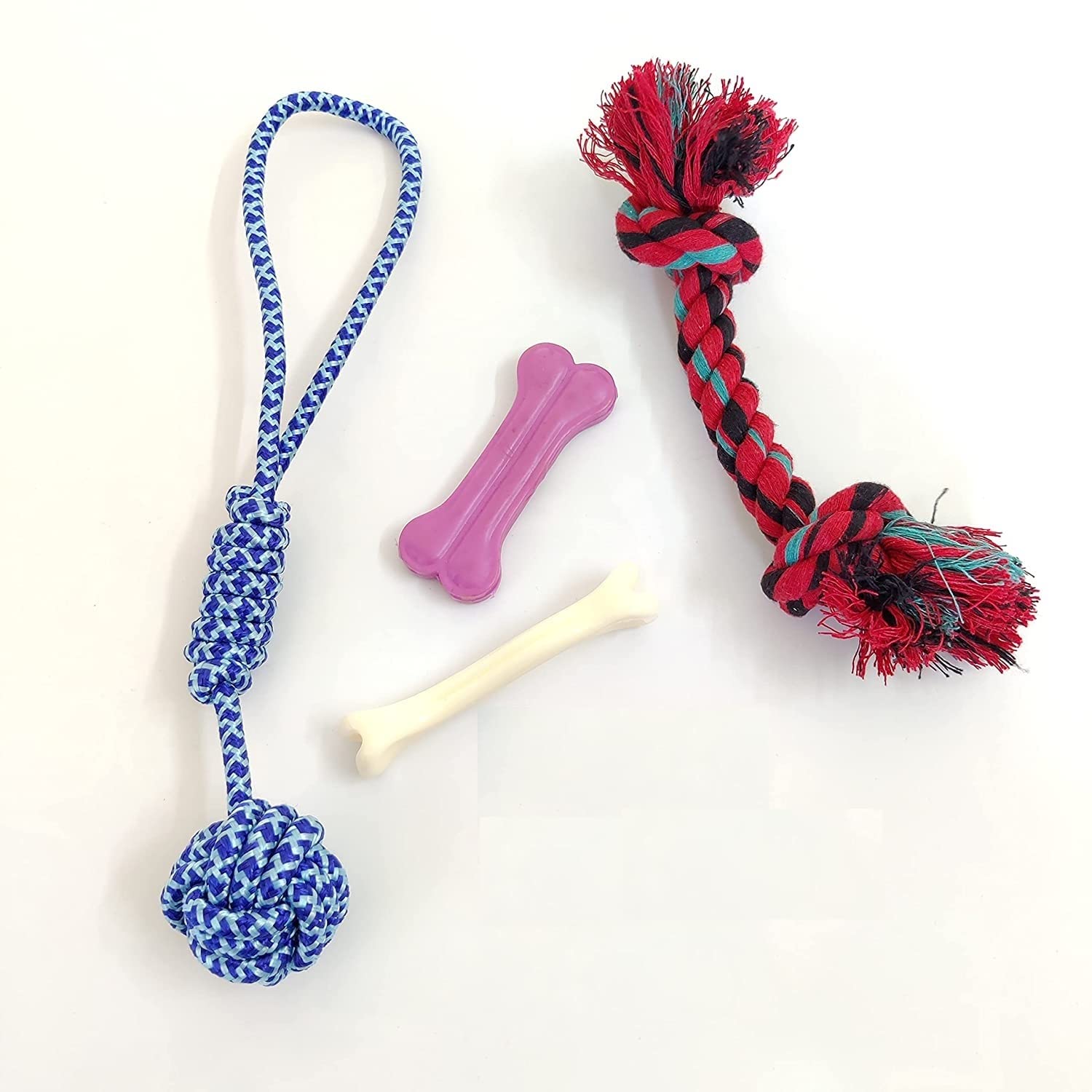 PSK PET MART Toy Combo for New Born and Small Puppy ONLY Cotton Rope and Bone Toys Dog Toy for PET Teeth Cleaning, Playing and Fetch Toy (Colour-Assorted ) (B09N7FW5X6) Amazon Price History, Amazon Price Tracker