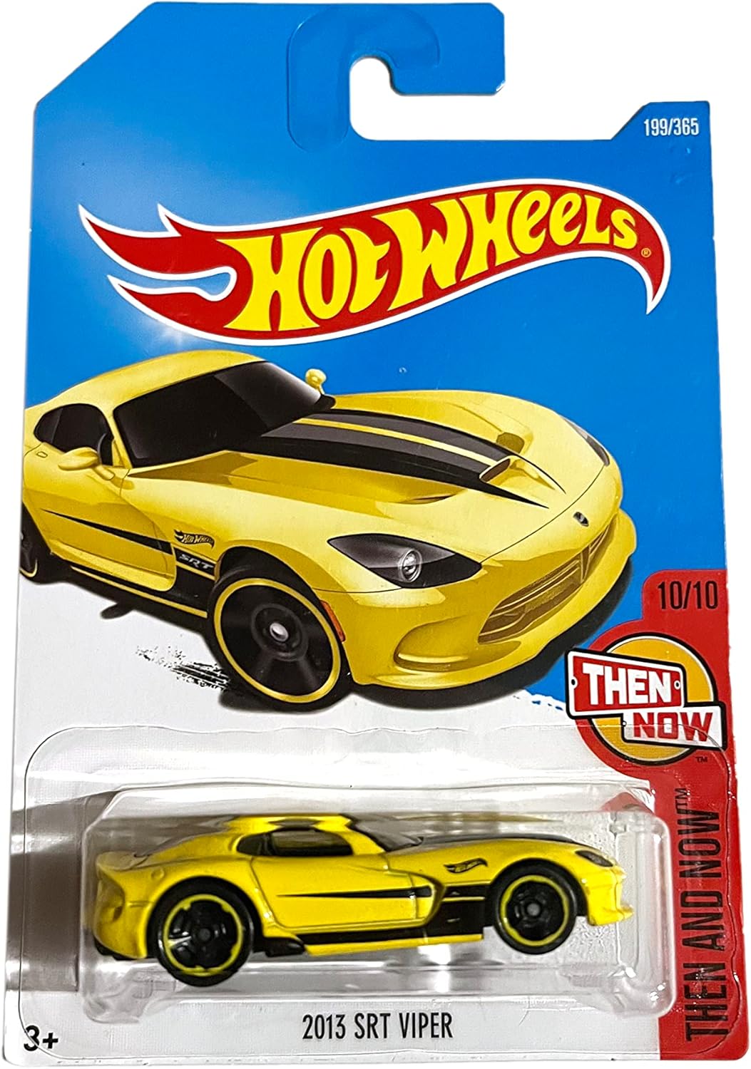 Hot Wheels 2017 Then and Now 2013 SRT Viper, Yellow, 1:64 Scale Die-Cast Car, Kid, Unisex, Children Aged 3 to 12