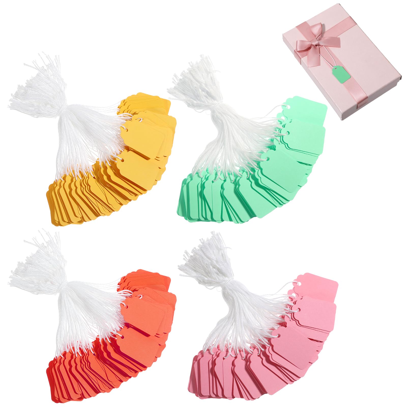 400 Pcs Price Tags with String Gift Tags 1.38 x 0.87 Inch