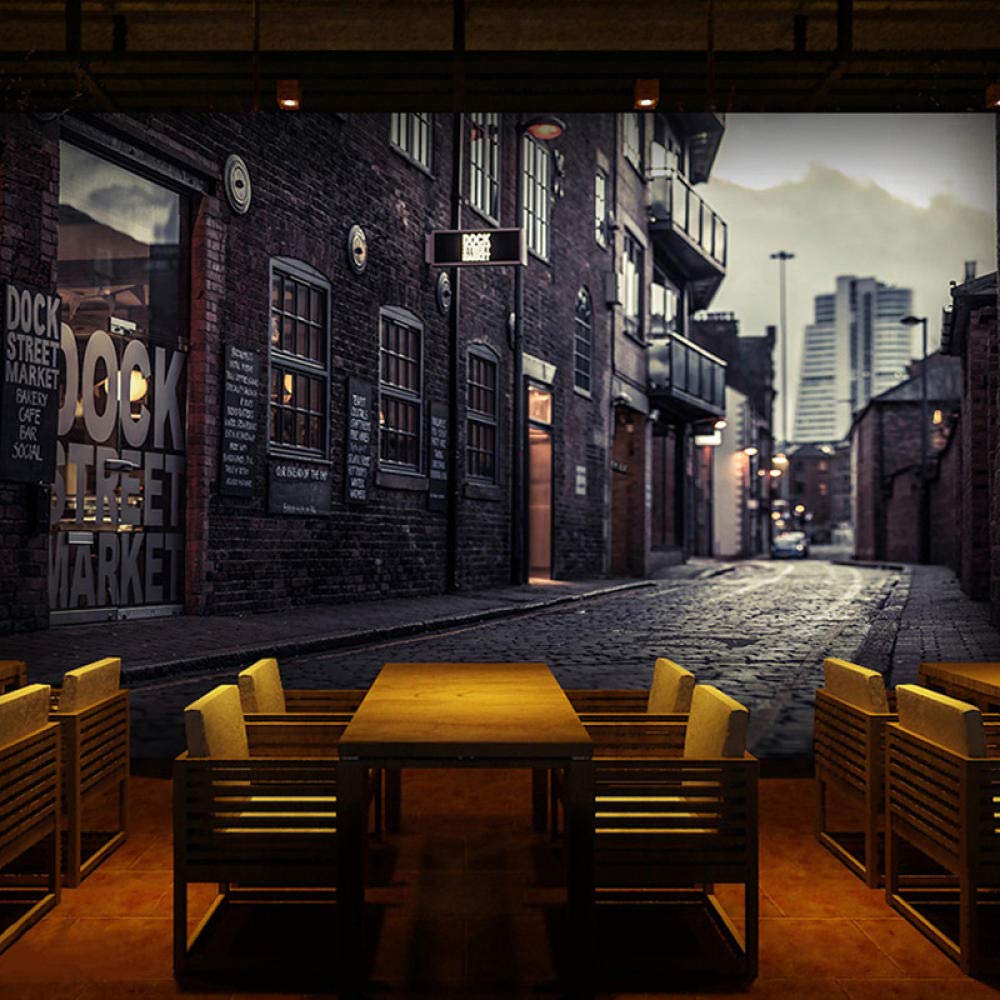 Papier Peint 3D City Street View Grande Impression Murale Applique Décoration Murale Papier Peint
