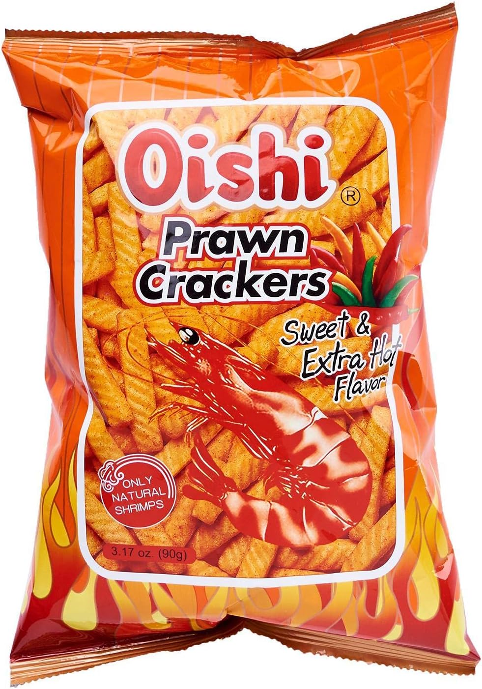 Prawn Crackers Spicy Flavor Pack of Two 3.17 Oz or 90 G a Pack