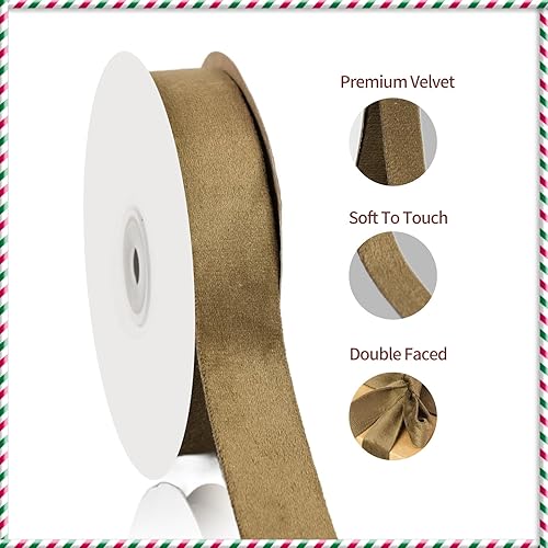 Miniatura 61 de Cinta de terciopelo negra de doble cara de 1 pulgada, 10 yardas de cintas de terciopelo para decoración de coronas de Navidad, envoltura de regalos