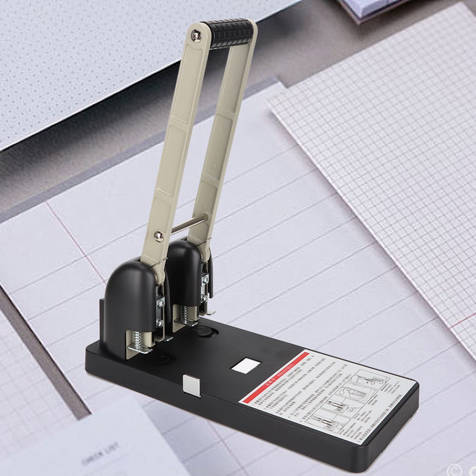 Perforatrice a 2 Fori Capacità di 150 Fogli Punzonatrice da Tavolo per Impieghi Gravosi con Barra di Guida Perforatrice per Carta con Scatola per Scarti di Carta Perfetta per L'Ufficio, La Casa