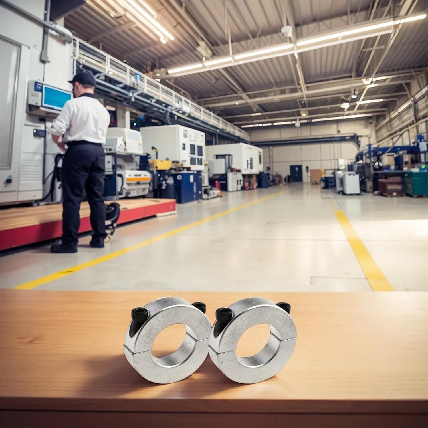 Solid Shaft Collars 4pcs 20mm-30mm Collar Clamp for Machinery Maintenance Strong Locking Force Bearing Surfaces(20mm)