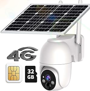 4G LTE Cameras That Do Not Require WiFi Camera Trail Cameras,No WiFi Cellular Security Camera Outdoor 3MP Solar Powered Camera 360°2K Color Night Vision PIR Motion & Alerts 2 Way Talk asin的图片