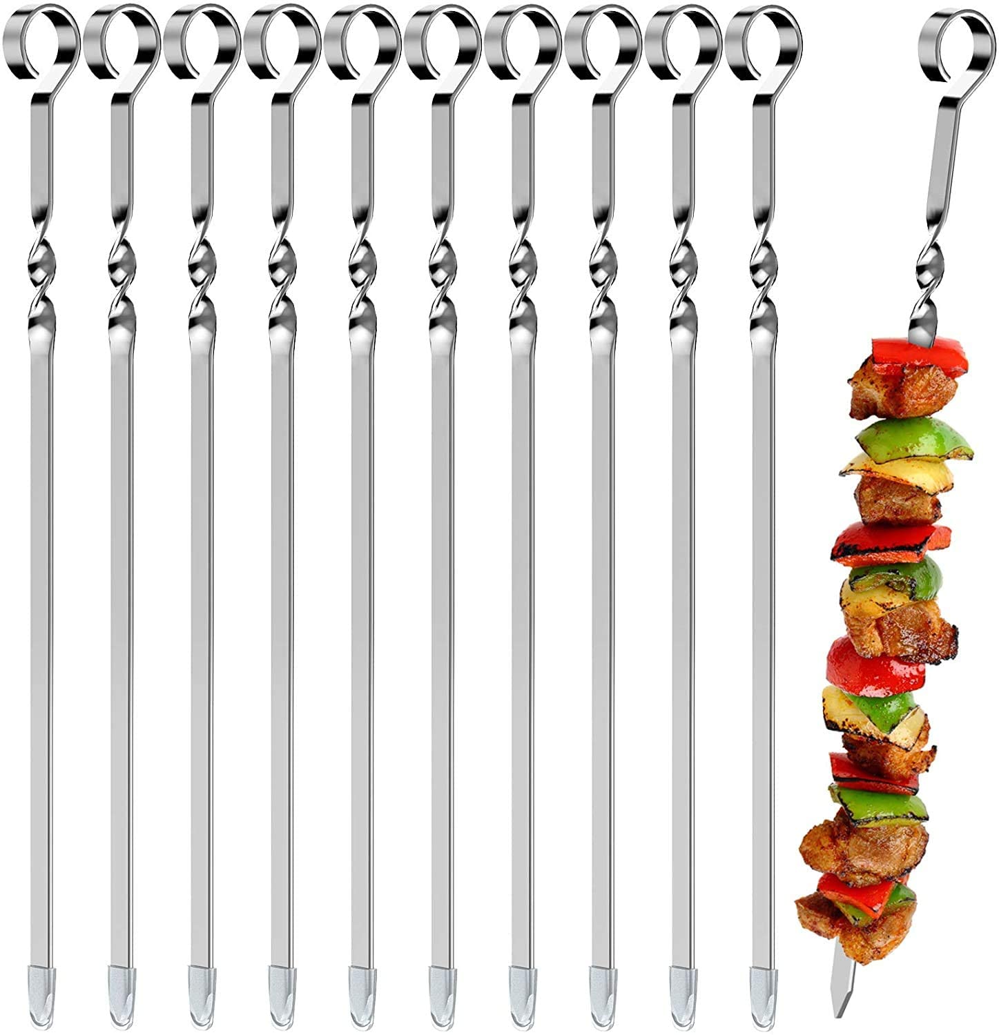 A.D.FRESH 14 Inch Skewers Square Shape SS 304 Food Grade Barbecue Skewers (Set of 10Pcs), Stick for Grilling Tandoori, Seekh Kebab, Paneer Tikka, BBQ Grill Steel Skewers,BBQ skewers Flat (B0BJKKT16C) Amazon Price History, Amazon Price Tracker