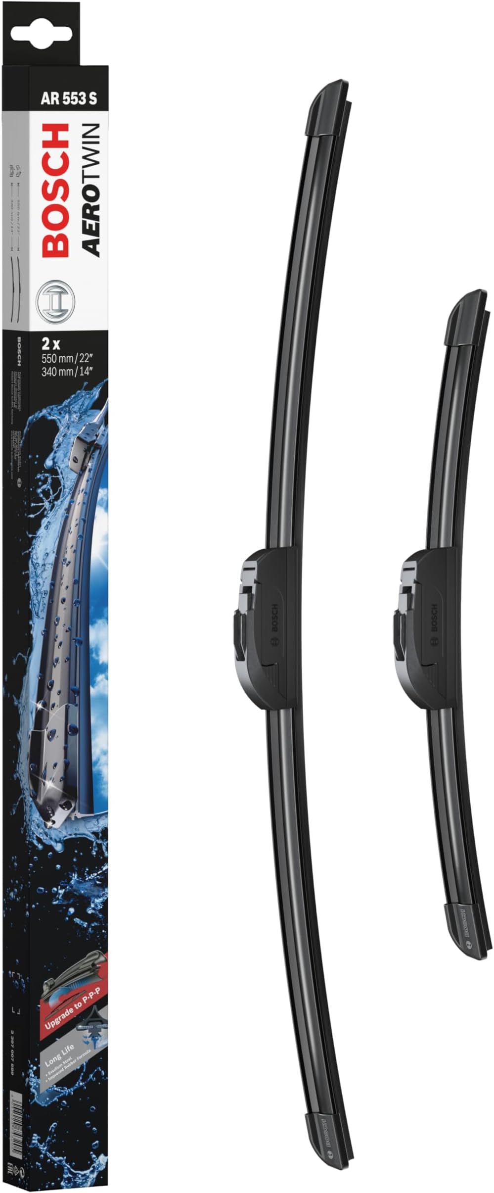 Wiper Blade Aerotwin AR553S, Length: 550mm/340mm – Set of Front Wiper Blades - Only for Left-Hand Drive (EU)